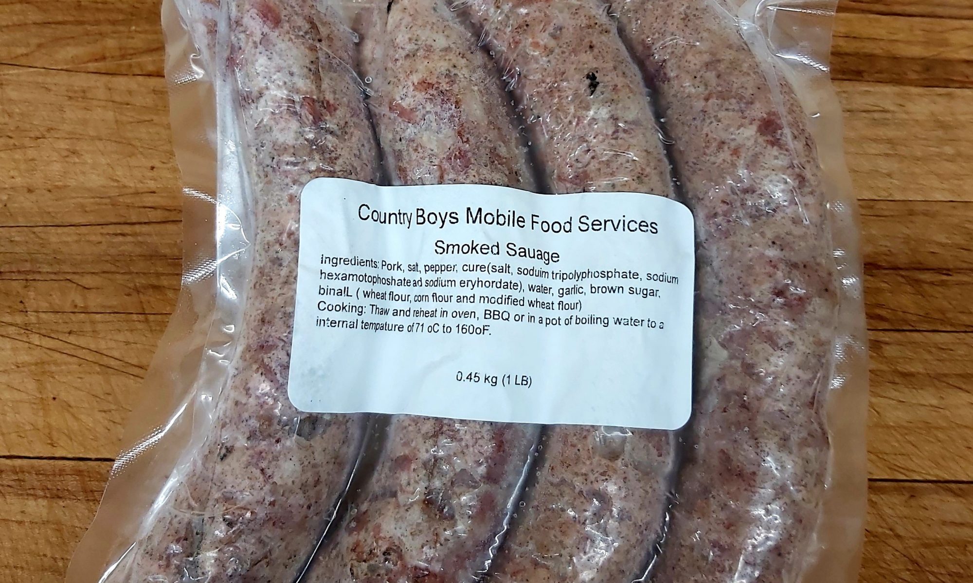 Old Fashion Apple Wood Smoked Sausage – Country Boys – Mobile Food Services